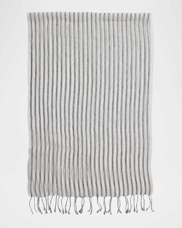 Striped Linen Blend Scarf